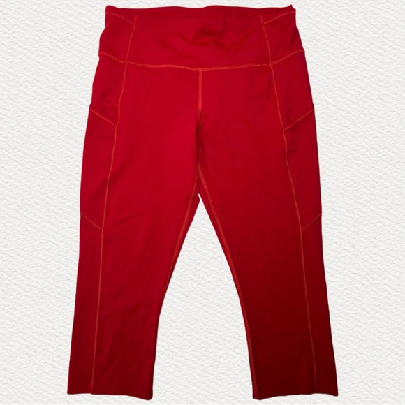 Lululemon Fast and Free Crop II 19” Non-Reflective Size 10 Dark Red - Picture 7 of 9